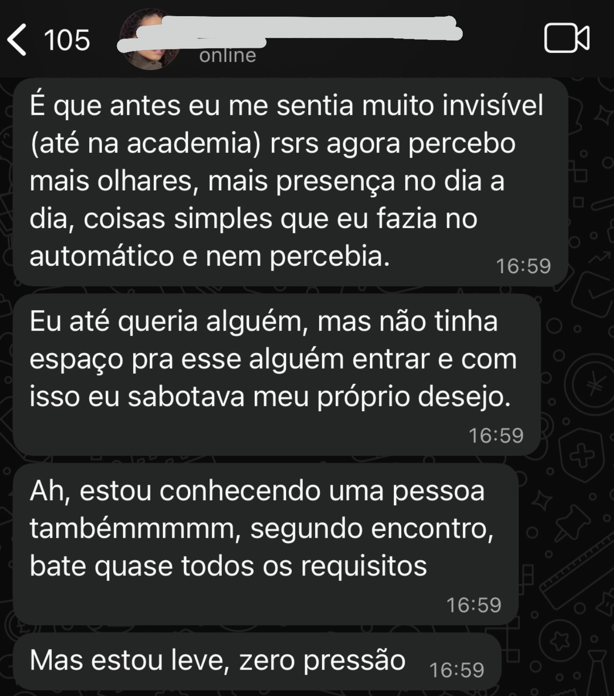 Depoimento de aluna